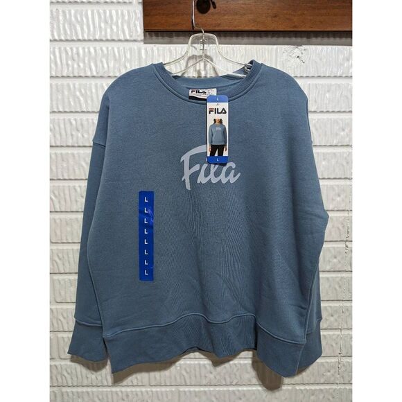 Fila Women's Blue Crewneck Sweatshirt Size L NWT - Picture 1 of 4